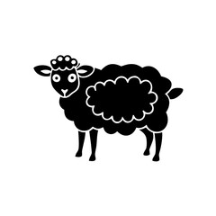 Woolly Black Sheep Silhouette  Graphic Art
