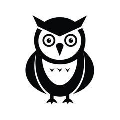 a cute owl mascot cartoon character on white background.eps