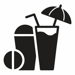 Summer Drinks silhouette icon on white background
