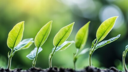 Obraz premium Lush Green Vines: Delicate Leaves Embrace Nature's Growth in a Vibrant Display