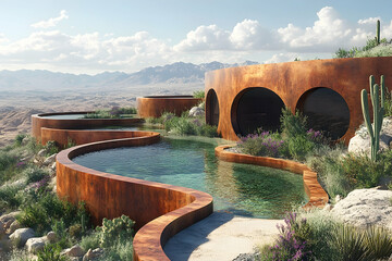 Desert Modern Poolscape, Mountain View