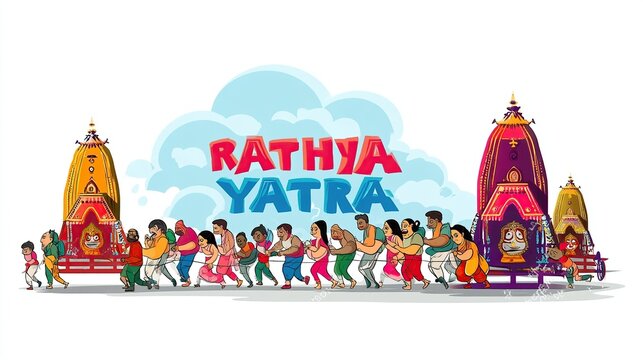 Rath Yatra festival (locally called Rath Yatra) is based around the worship of Lord Jagannath, Balabhadra and Subhadra on Chariot. 
