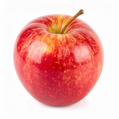 Fresh juicy red apple isolated on white background with full depth of field for clean product presentation