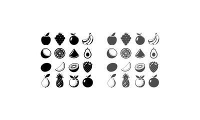 Fruits Vector Set – Monochrome Fruit Illustrations for Design and Print for your buisness