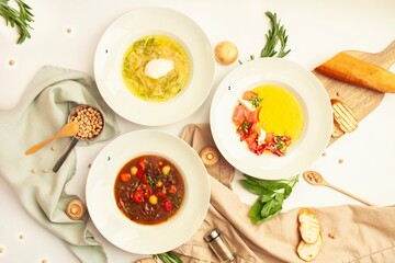 Trio of gourmet soups