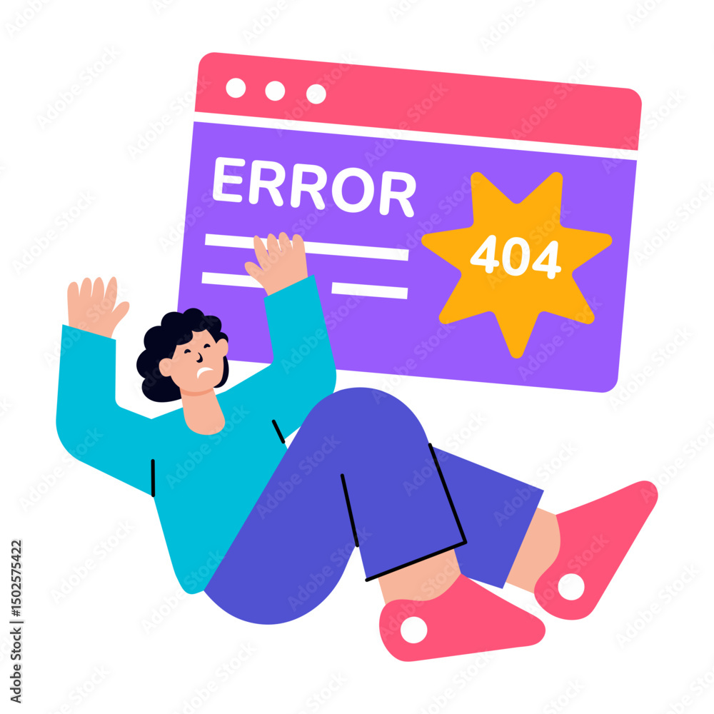Canvas Prints flat style illustration depicting a sudden browser crash