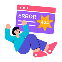 Flat style illustration depicting a sudden browser crash