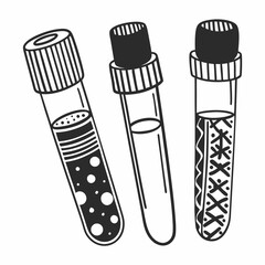 Creative Blood Collection Tubes Vector Illustration | Clean and Professional Design for Laboratory Testing, Phlebotomy, and Medical Diagnostics Projects