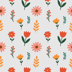Simple floral seamless ethnic flower pattern for accessories and wrapping paper and clothes print and kids fabrics notebooks.
