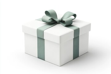 Minimalistic Gift Cube: Elegant White Box with Hinged Flap Lid on Clean Surface for Advertising Mockup