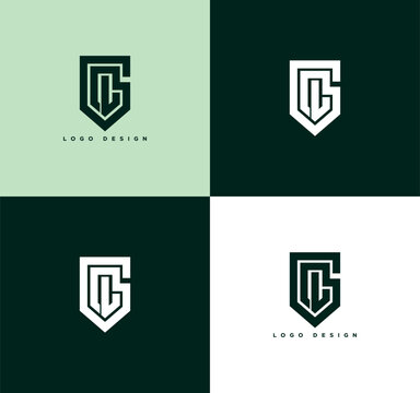 GOL, OGL, and LOG Monogram Shield Logo Design in Dark Green for Branding, Corporate Identity, and Professional Use