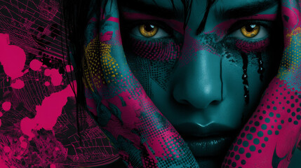 sadness Smiley face in hands, pop art retro vector illustration