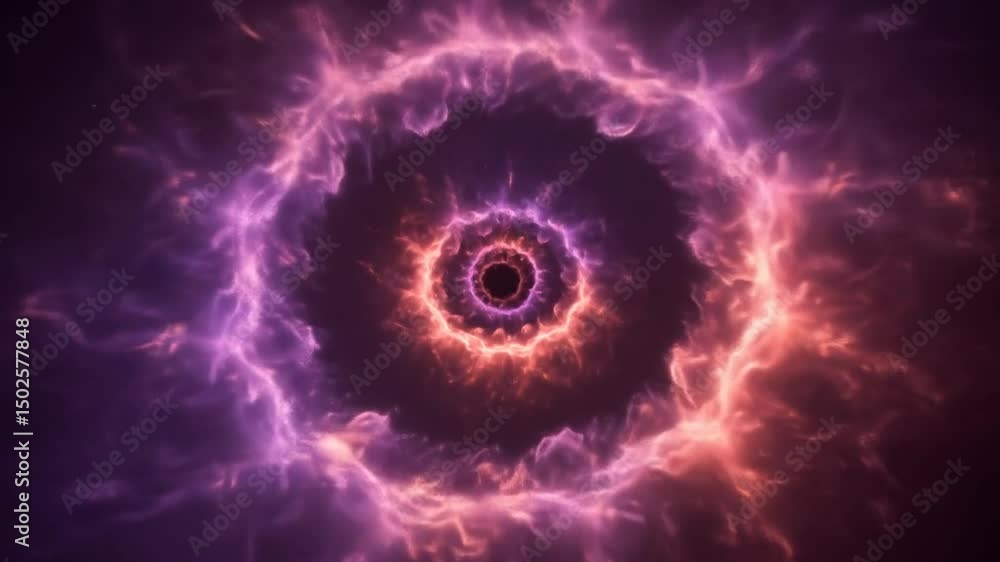 Poster rotating energy portal in space time vortex abstract background