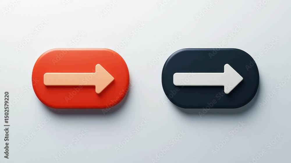 Poster modern navigation buttons with left and right arrows for banner slider: prev, next, and back icons