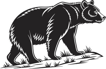Bear Design Art Illustration for Wildlife Themes. Powerful Bear Design Illustration for Prints and Apparel. Artistic Bear Design Illustration for Nature Projects. Strong Bear Design Illustration