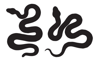 Fototapeta premium black silhouettes snake shapes serpentine forms