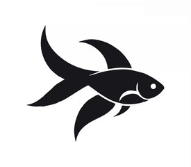 Fish silhouette isolated on w...