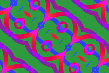 Naklejka premium Seamless batik ethnic dayak line art pattern of indonesian culture traditional 