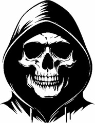 Skull in Hoodie Silhouette.eps