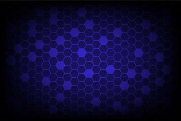 Abstract dark blue digital hexagon grids perspective design background