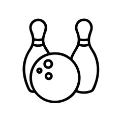 Icon of a bowling ball and pins representing the sport