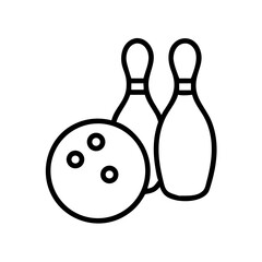 Icon of a bowling ball and pins representing the sport