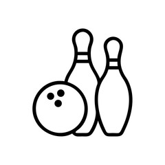 Icon of a bowling ball and pins representing the sport