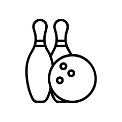 Icon of a bowling ball and pins representing the sport