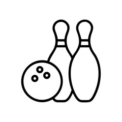 Icon of a bowling ball and pins representing the sport