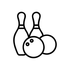 Icon of a bowling ball and pins representing the sport