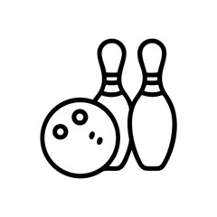Icon of a bowling ball and pins representing the sport