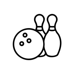 Icon of a bowling ball and pins representing the sport