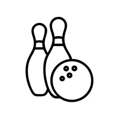 Icon of a bowling ball and pins representing the sport