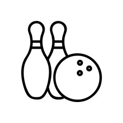 Icon of a bowling ball and pins representing the sport