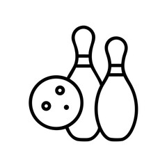 Icon of a bowling ball and pins representing the sport