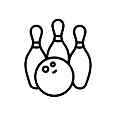 Icon of a bowling ball and pins representing the sport
