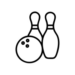 Icon of a bowling ball and pins representing the sport