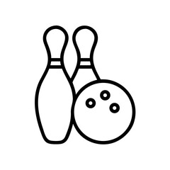 Icon of a bowling ball and pins representing the sport