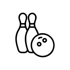 Icon of a bowling ball and pins representing the sport