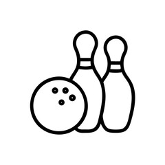 Icon of a bowling ball and pins representing the sport