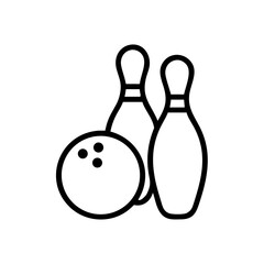 Icon of a bowling ball and pins representing the sport