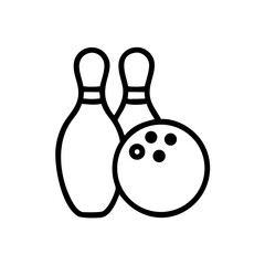 Icon of a bowling ball and pins representing the sport