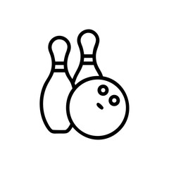 Icon of a bowling ball and pins representing the sport