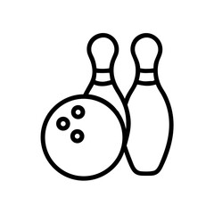 Icon of a bowling ball and pins representing the sport