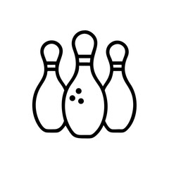 Icon of a bowling ball and pins representing the sport