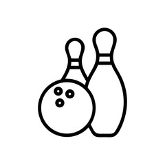 Icon of a bowling ball and pins representing the sport