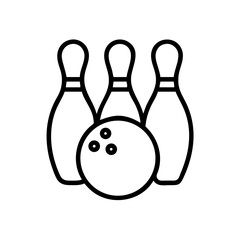 Icon of a bowling ball and pins representing the sport