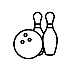 Icon of a bowling ball and pins representing the sport