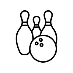 Icon of a bowling ball and pins representing the sport