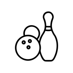 Icon of a bowling ball and pins representing the sport